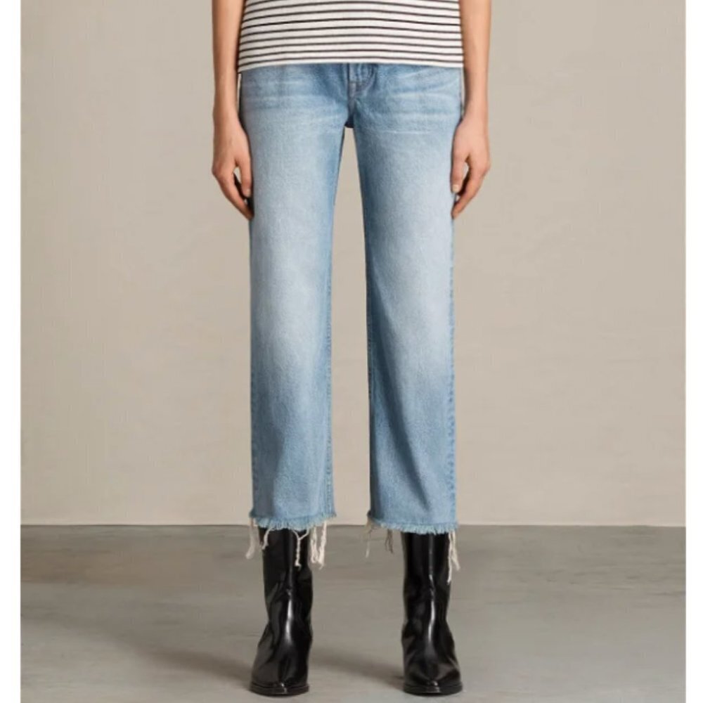 ALL SAINTS Mazzy Straight Crop Jeans Size 24 - Picture 4 of 5
